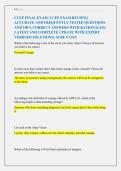 CCEP FINAL EXAM&sol; CCEP EXAM REVIEW&vert;&vert; ACCURATE AND FREQUENTLY TESTED QUESTIONS AND 100&percnt; CORRECT ANSWERS WITH RATIONALES&vert;&vert; LATEST AND COMPLETE UPDATE WITH EXPERT VERIFIED SOLUTIONS&vert;&vert; SURE PASS&excl;&excl;