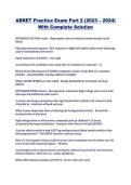 ABRET Practice Exam Part 2 &lpar;2023 &ndash; 2024&rpar;  With Complete Solution 