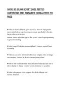 SAGE 50 EXAM SCRIPT 2026 TESTED QUESTIONS AND ANSWERS GUARANTEED TO PASS