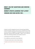 NR667- CEA FNP QUESTIONS AND VERIFIED ANSWERS NEWEST UPDATE LEARNING TEST LATEST VERSION 2025 2026 RATED 100&percnt;