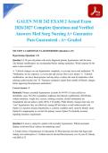 GALEN NUR 242 EXAM 2 Actual Exam 2026&sol;2027 Complete Questions and Verified Answers Med Surg Nursing A&plus; Guarantee Pass Guaranteed - A&plus; Graded