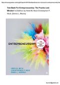 Test Bank & Instructor Manual&colon; Entrepreneurship &ndash; The Practice and Mindset &lpar;1st Edition&rpar;