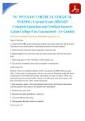 NU 155 EXAM 3 MEDICAL SURGICAL NURSING I Actual Exam 2026&sol;2027 Complete Questions and Verified Answers Galen College Pass Guaranteed - A&plus; Graded
