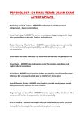PSYCHOLOGY 121 FINAL TERMS USASK EXAM LATEST UPDATE 