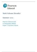Pearson Edexcel A Level Geography 8GE0&sol;02 Paper 2 June 2025 Mark Scheme &lpar;MS&rpar;