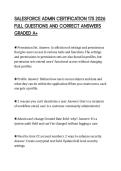 SALESFORCE ADMIN CERTIFICATION 175 2026 FULL QUESTIONS AND CORRECT ANSWERS GRADED A&plus;