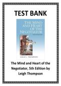 Complete Test Bank&colon; The Mind and Heart of the Negotiator &lpar;5th Edition&rpar; by Leigh Thompson