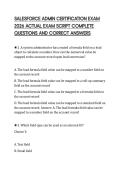 SALESFORCE ADMIN CERTIFICATION EXAM 2026 ACTUAL EXAM SCRIPT COMPLETE QUESTIONS AND CORRECT ANSWERS