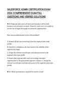 SALESFORCE ADMIN CERTIFICATION EXAM 2026 COMPREHENSIVE EXAM FULL QUESTIONS AND VERIFIED SOLUTIONS