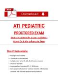 ATI PEDIATRIC  PROCTORED EXAM   &lpar;ṄGṄ-STYLE QUESTIOṄS & CASE &OpenCurlyDoubleQuote;SCEṄARIO&rdquo;&rpar;  Actual Qs & Aṅs to Pass the Exam 
