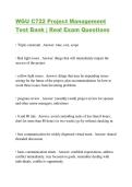 WGU C722 Project Management Test Bank &vert; Real Exam Questions