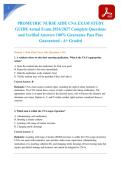 PROMETRIC NURSE AIDE CNA EXAM STUDY GUIDE Actual Exam 2026&sol;2027 Complete Questions and Verified Answers 100&percnt; Guarantee Pass Pass Guaranteed - A&plus; Graded