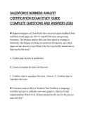 SALESFORCE BUSINESS ANALYST CERTIFICATION EXAM STUDY GUIDE COMPLETE QUESTIONS AND ANSWERS 2026