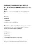SALESFORCE USER EXPERIENCE DESIGNER ACTUAL EXAM PREP ANSWERED STUDY GUIDE 2026