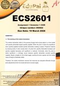 ECS2601 Assignment 1 &lpar;COMPLETE ANSWERS&rpar; Semester 1 2026 - DUE 19 March 2026