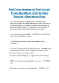 Red Cross Instructor Test Actual  Study Questions with Verified  Results &vert; Guarantee Pass