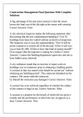 Construction Management Final Questions With Complete Solutions
