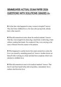 SEMMELWEIS ACTUAL EXAM PAPER 2026 QUESTIONS WITH SOLUTIONS GRADED A&plus;