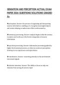 SENSATION AND PERCEPTION ACTUAL EXAM PAPER 2026 QUESTIONS SOLUTIONS GRADED A&plus;