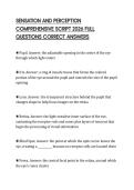 SENSATION AND PERCEPTION COMPREHENSIVE SCRIPT 2026 FULL QUESTIONS CORRECT ANSWERS
