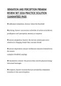 SENSATION AND PERCEPTION PREMIUM REVIEW SET 2026 PRACTICE SOLUTION GUARANTEED PASS