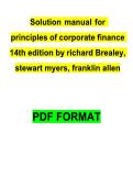Complete Solution Manual&colon; Principles of Corporate Finance &lpar;14th Edition&rpar; by Brealey&comma; Myers&comma; and Allen
