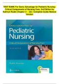 Test Bank for Davis Advantage for Pediatric Nursing&colon; Critical Components of Nursing Care &lpar;3rd Edition&comma; 2026&rpar; &ndash; Verified Questions and Solutions