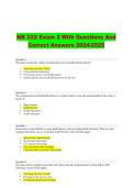 NR 222 Exam 2 Latest 2024&sol;2025&colon; Verified Answers&comma; Complete Study Guide & Fundamentals of Nursing &vert; Health Literacy&comma; Growth & Development &vert; Chamberlain College &vert; Author&colon; Brainboosters