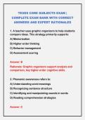 TEXES CORE SUBJECTS EXAM &vert; COMPLETE EXAM BANK WITH CORRECT ANSWERS AND EXPERT RATIONALES
