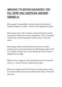 SERVSAFE 7TH EDITION DIAGNOSTIC TEST FULL PAPER 2026 QUESTIONS ANSWERS GRADED A&plus;