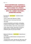 NR 605 Midterm Exam Latest 2026&colon; Verified Answers&comma; Complete Study Guide & Psychiatric Mental Health Practicum &vert; Diagnosis & Management Across Lifespan &vert; Chamberlain College &vert; Author&colon; Brainboosters