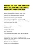 SERVSAFE TEST PREP EXAM PREP STUDY SHEET 2026 PRACTICE SOLUTION FULL ANSWER KEY SOLVED QUESTIONS