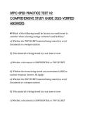 SFPC SPED PRACTICE TEST V2 COMPREHENSIVE STUDY GUIDE 2026 VERIFIED ANSWERS
