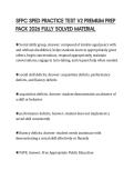 SFPC SPED PRACTICE TEST V2 PREMIUM PREP PACK 2026 FULLY SOLVED MATERIAL