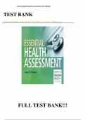  Test bank for Essential Health Assessment 1st Edition with questions and answers graded A&plus;
