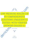 Low Pressure Boiler COF NY Comprehensive Questions &lpar;Frequently Tested&rpar; with Verified Answers Graded A&plus;