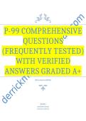P-99 Comprehensive Questions &lpar;Frequently Tested&rpar; with Verified Answers Graded A&plus;