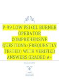P-99 Low PSI Oil Burner Operator Comprehensive Questions &lpar;Frequently Tested&rpar; with Verified Answers Graded A&plus;