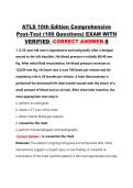 ATLS 10th Edition Comprehensive Post-Test &lpar;100 Questions&rpar; EXAM WITH VERIFIED -CORRECT ANSWER-S