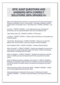 EPIC ASAP QUESTIONS AND ANSWERS WITH CORRECT SOLUTIONS 100&percnt; GRADED A&plus;