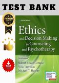 Test Bank for Ethics and Decision Making in Counseling and Psychotherapy&comma; 5th Edition &lpar;Cottone&comma; Tarvydas & Hartley&rpar; &vert; All Chapters &lpar;1&ndash;18&rpar; &vert; A&plus;