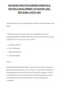 Advanced Practice Nursing Essentials for Role Development 4th Edition by Lucille A&period; Joel Updated 2025&ndash;2026 Complete Test Bank with Verified Questions and Detailed Rationales&period; Comprehensive Chapter-by-Chapter Exam Preparation Resource for Graduate Nursing 