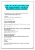 CSMLS MLA STUDY SET QUESTIONS AND ANSWERS WITH   ACCURATE  SOLUTIONS &sol; LATEST UPDATED