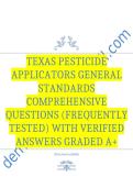 Texas Pesticide Applicators General Standards Comprehensive Questions &lpar;Frequently Tested&rpar; with Verified Answers Graded A&plus;