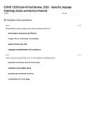 COMD 3120 Exam 4 Final Review&comma; 2026 &ndash; Speech-Language Pathology Study and Review Material