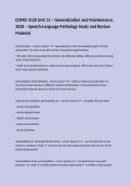 COMD 3120 Unit 11 &ndash; Generalization and Maintenance&comma; 2026 &ndash; Speech-Language Pathology Study and Review Material