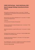 COMD 3120 Final Exam &ndash; Study Guide Review&comma; 2026 &ndash; Speech-Language Pathology Comprehensive Review Material