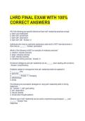LHRD FINAL EXAM WITH 100&percnt; CORRECT ANSWERS