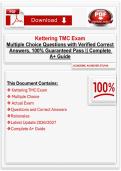Kettering TMC Exam Multiple Choice Questions with Verified Correct Answers&comma; 100&percnt; Guaranteed Pass &vert;&vert; Complete A&plus; Guide