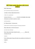MFT Finals sample Questions with Correct solutions